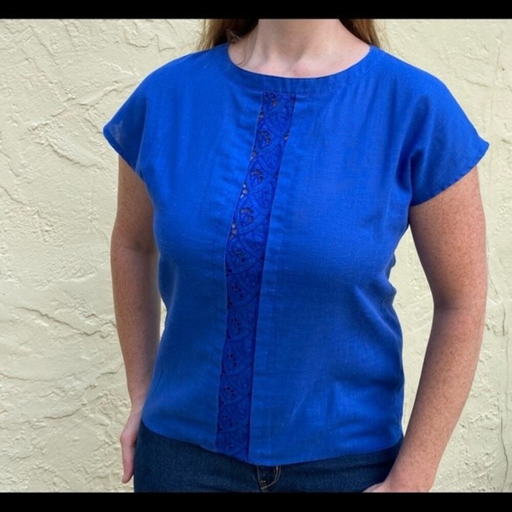 80s Vintage Blue Top